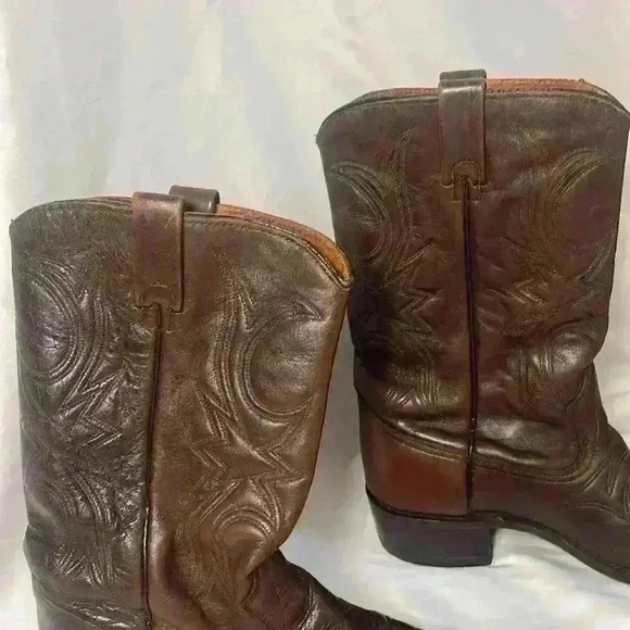 Vintage Texas Mens Western Leather Boots Size 9EE - Picture 2 of 10